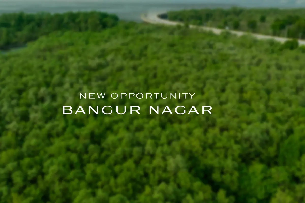 Actual teaser view showing the mangrove and sea outlook for Narang Bangur Nagar Goregaon West
